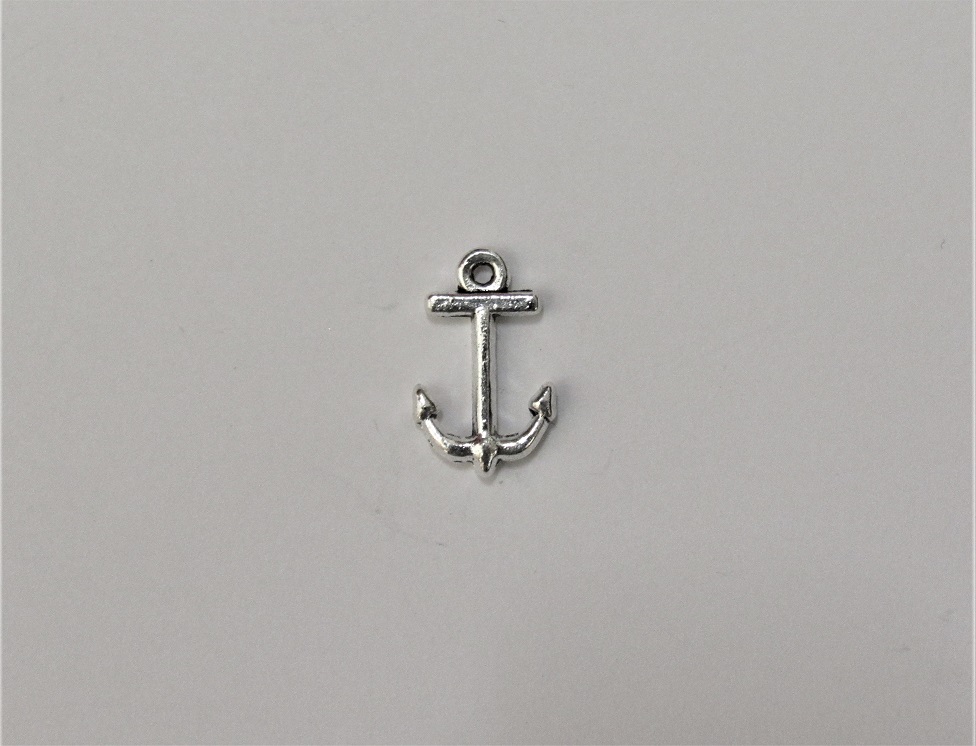 Anchor Drop Charm Small Silver 17mm (x1)