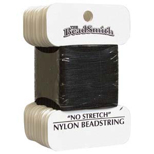 Beadstring No Stretch Nylon Size 8 - Black (12 yards)