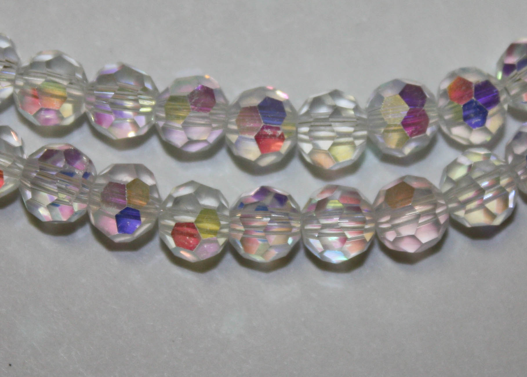 Faceted Glass Round Crystal AB 4mm
