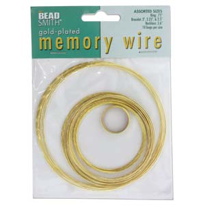 Memory Wire - Assorted Sizes Gold Plated Steel