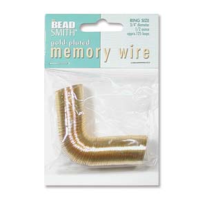 Memory Wire - Ring Size 1.5oz Gold Plated Steel 