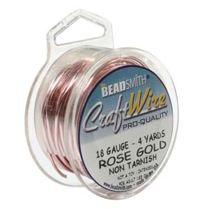 Rose Gold Craft Wire 18 gauge/1mm 4 yards