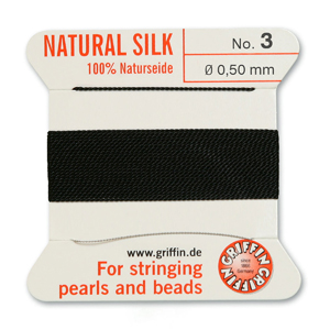 Natural Silk Size 3 - Black (2 metres)