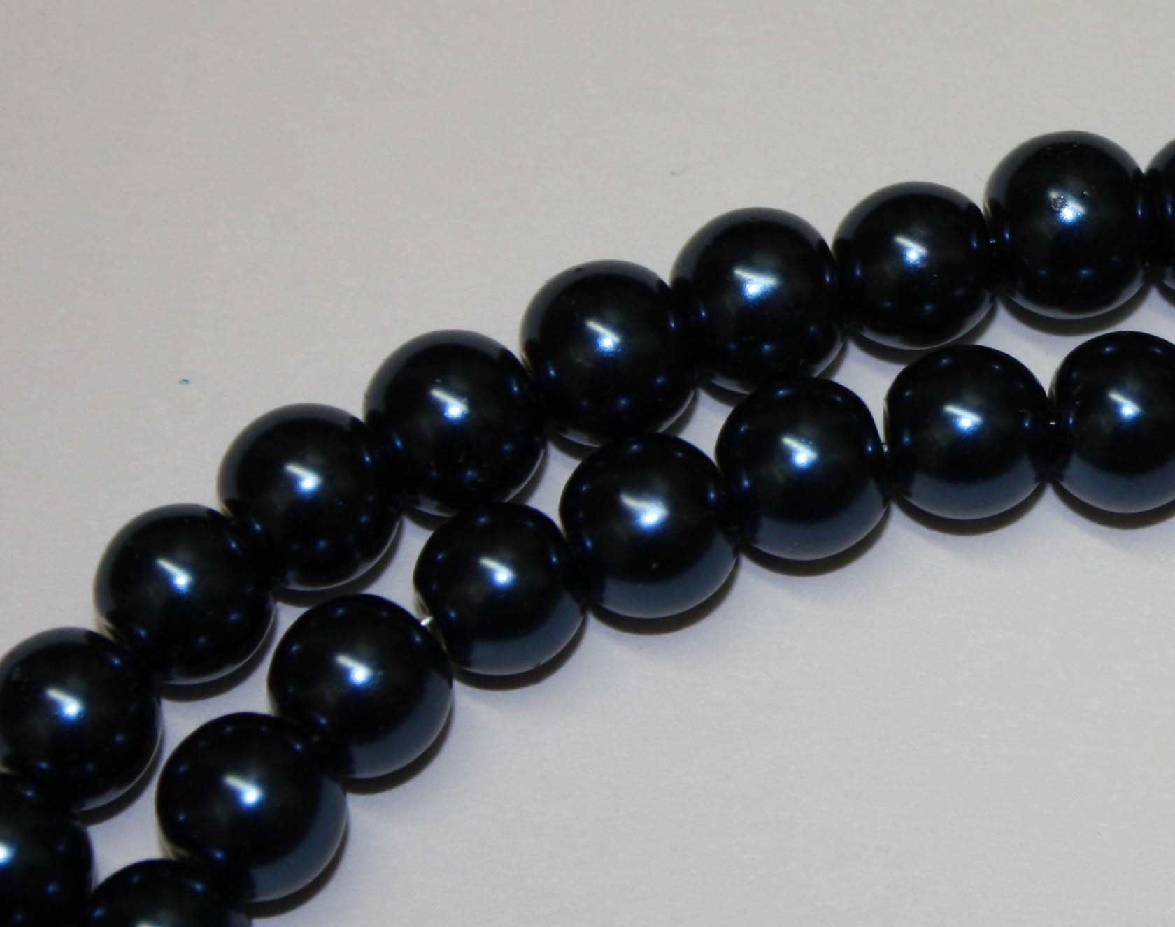 Glass Pearls Navy 10mm