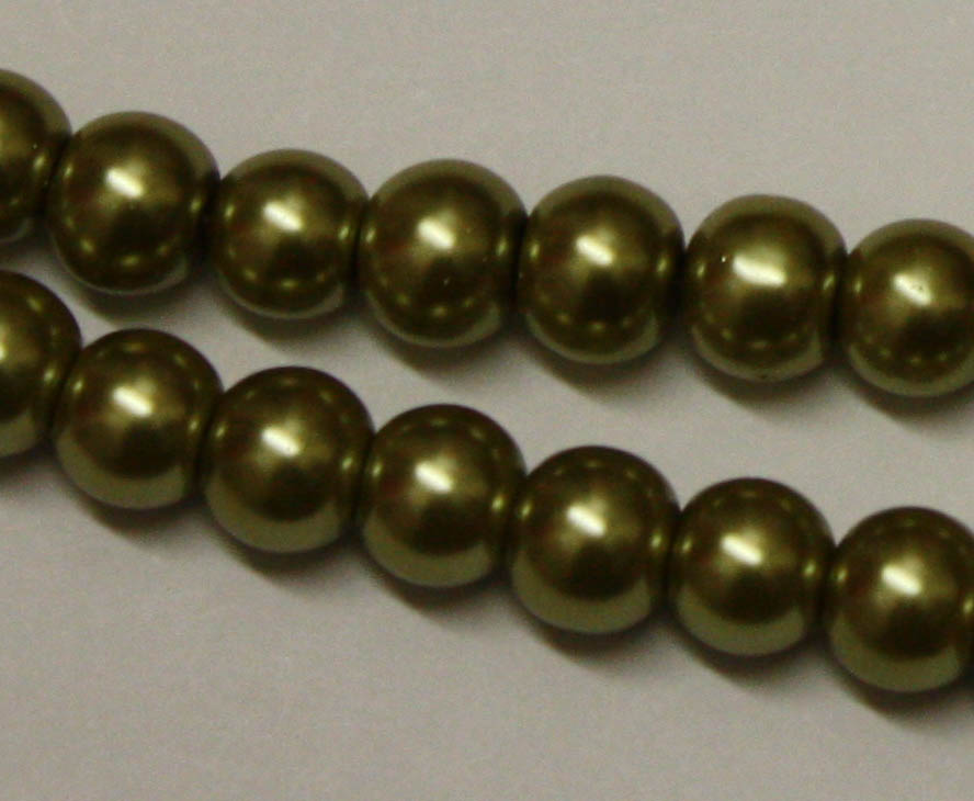 Glass Pearls Olive 6mm