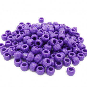 Plastic Pony Beads Opaque Purple 6x8mm (1 piece)