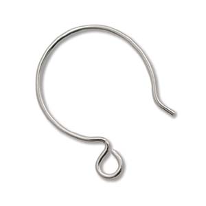 Earring Hook Rounded 17mm Sterling Silver (1 pair)