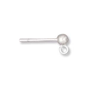 Earring Posts with 3mm Ball Sterling Silver (1 pair)