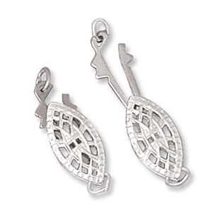 Filigree Oval Clasp 5x12mm Sterling Silver (1 set)