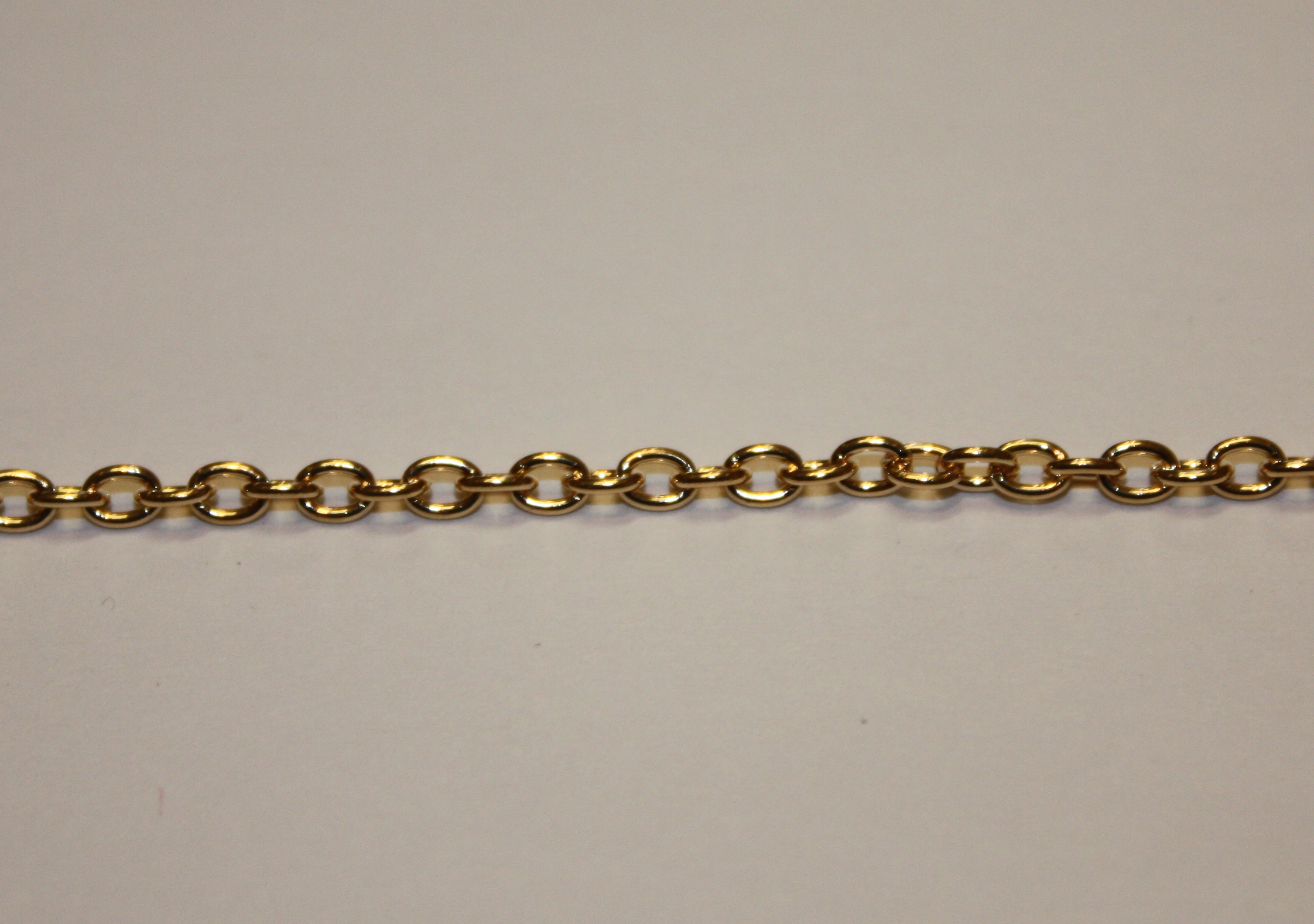 Fine Oval Link Chain 3.5x4.5mm Gold Plated (1 metre) T060