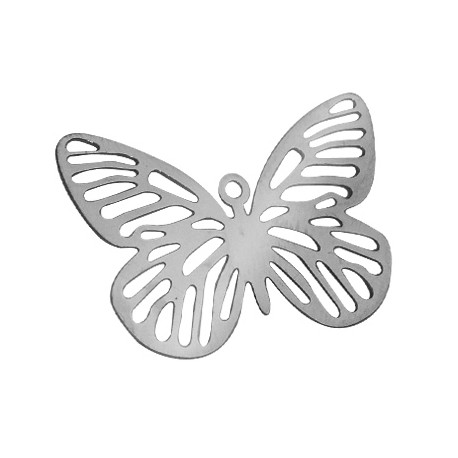 Butterfly Filigree Charm 16x6mm Silver (x1)