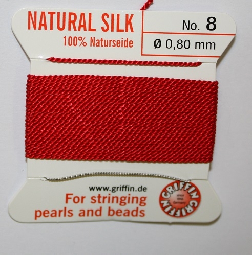 Natural Silk Size 8 Bright Red