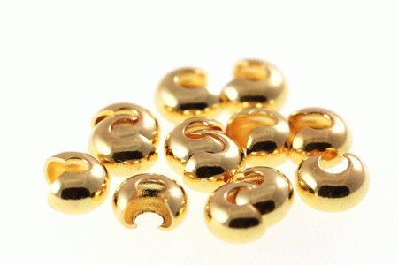 Crimp Covers 5mm Gold Plated (20 Per Pack)