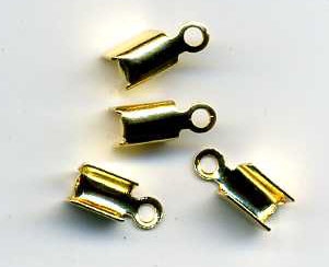 Foldover Crimps Small Gold Plated (10 Per Pack)
