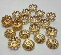Small Embossed Flower Cup 5mm Gold Plated (20 Per Pack)