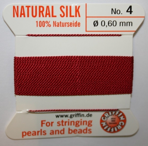 Natural Silk Size 4 Red 