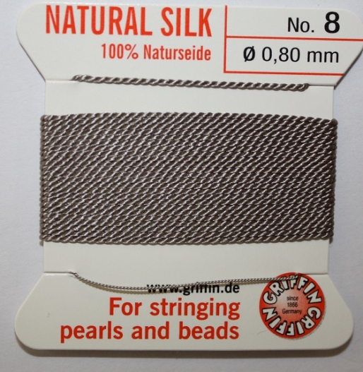 Natural Silk Size 8 Silver