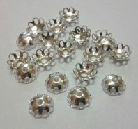 Small Flower Cup 5mm Silver Plated (20 Per Pack)