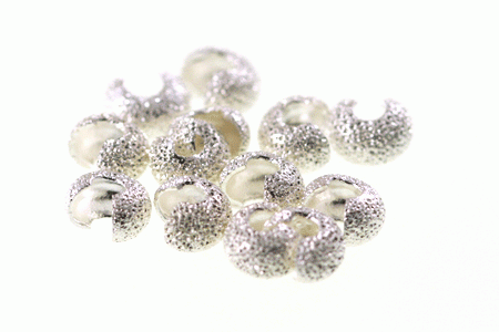 Crimp Covers 4mm Stardust Silver Plated (20 Per Pack)