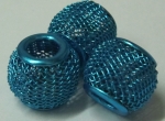Wire Mesh Beads 10mmx12mm Aqua